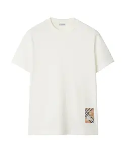 Футболки из джерси с круглым вырезом в клетку Burberry, белый