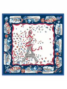 Шелковый платок Equestrian Tower Longchamp, белый