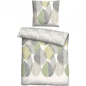 Двустороннее постельное белье Biberna «Керим», комфортное тепло из тонкой фланели высокого качества с большими простынями, цвет pistaziengrün