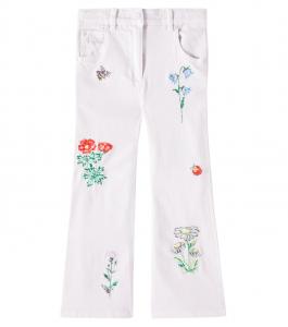 Джинсы с заплатками-аппликациями Stella McCartney Kids, Wisteria