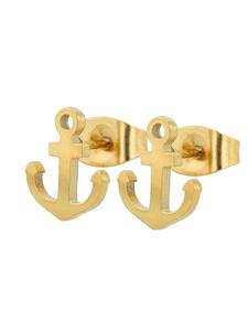 Adeliás Серьги унисекс - серьги-гвоздики из нержавеющей стали в золотом исполнении