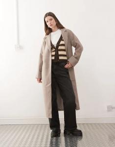 Длинное пальто Noisy May бежевого цвета