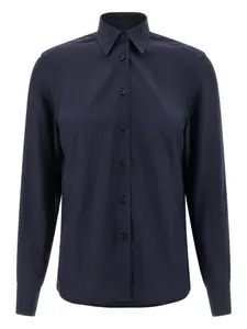 Рубашка с манжетами на пуговицах Brioni, синий