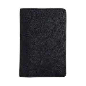 COACH Кошелек для карт из покрытого холста Men's Charcoal & Black