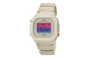 CASIO Мужские часы Retrofit Series с кварцевым механизмом и ремешком из смолы, белый циферблат