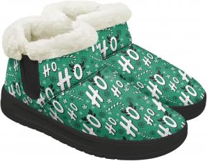 Женские зимние ботинки KEIAHUAN с утеплителем из меха, удобные кроссовки на снег с пушистым воротником, подходящие для улицы, Hohoho