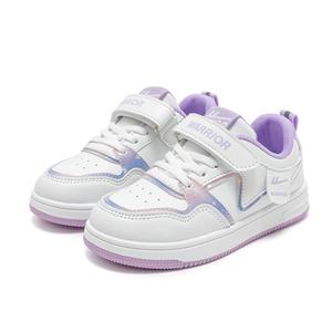 Warrior Антиударные, Износостойкие и Дышащие Низкие Детские Скейтбординговые Кроссовки, Белый/Фиолетовый
