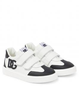 Кроссовки из кожи DG Dolce&Gabbana Kids, цвет bianco/nero