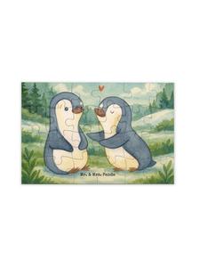 Mr. & Mrs. Panda Пингвины-пазлы, успокаивающий дизайн без лишних слов, в белом цвете