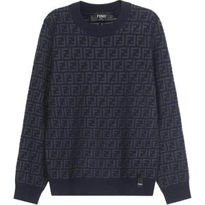 Джемпер с жаккардовым узором по всей поверхности Ff FENDI, синий