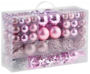 Набор рождественских шариков X-Mas, 36x23x12 см, розовый