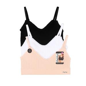 Женский комплект из 3 бесшовных бюстгальтеров с рюшами Memoi, Pale Blush White Black