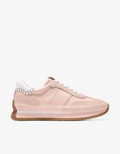 Женские кожаные кеды из кожи и замши Cole Haan, розовый