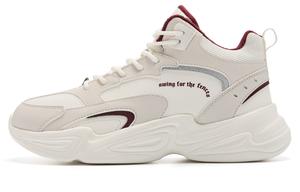 Теплые, амортизирующие, увеличивающие рост, износостойкие, дышащие, нескользящие, высокие повседневные туфли цвета экрю для женщин QIAODAN, Ivory/Raw Denim