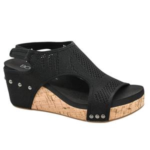 Женские вязаные сандалии Carley черные Corkys Footwear