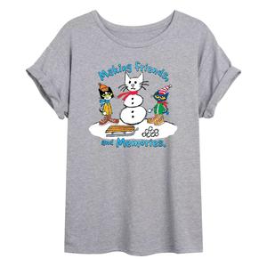Футболка большого размера с рисунком Snow Cat Pete The Cat "Making Friends" Licensed Character