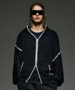 Худи из сетчатой ткани с ручной вышивкой от Bomnivore