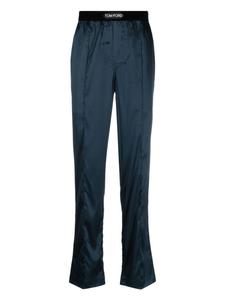 TOM FORD шелковые брюки строгого кроя, синий