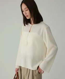 Шелковая блузка из ацетата Babylone, цвет Off White 11