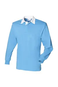 Классическая рубашка-поло для регби с длинным рукавом Front Row, синий