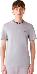 Мужская футболка Lacoste Official с жаккардовым ребристым трикотажным воротником и отделкой пике TH0799-99, серый