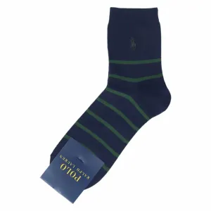 Короткие носки POLO RALPH LAUREN с полоской на мыске и вышивкой в виде пони, цвет 68. Navy