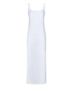 Элегантное белое платье с боковым разрезом Fisico, белый