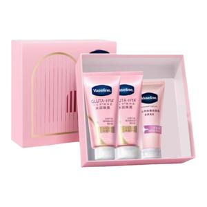 Увлажняющий и сияющий набор для ухода успокаивающая кожа гидратация Vaseline, three-piece set: розовый bubu body lotion 280ml*2+sunscreen foundation 150g