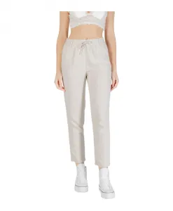 Брюки из льняной смеси с застежкой на шнуровке Only, бежевый