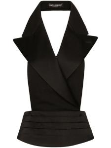 Dolce & Gabbana жилет с заостренными лацканами, черный