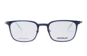 MONTBLANC Ацетатная металлическая прямоугольная оправа для очков унисекс, Blue