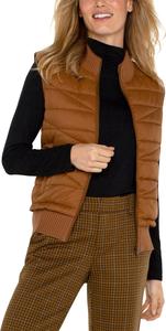 Жилет Liverpool Los Angeles Sleeveless Quilted Front Full Zip Sweater Vest Sweater Yarn, цвет Tumeric