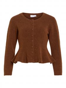 VILA Кардиган 'VILUNA' вязаный, коричневый