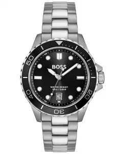 Мужские спортивные кварцевые часы Troper Sport с базовым календарем из нержавеющей стали, 42 мм Hugo Boss, silver-tone