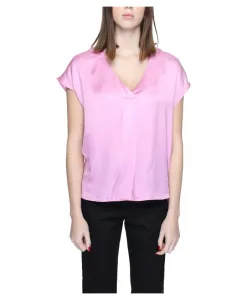 Розовая блузка с V-образным вырезом, весна/лето Rinascimento, розовый