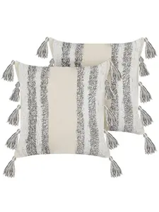 Декоративная подушка Beliani 2er Set Deko HELICONIA, цвет grau/beige