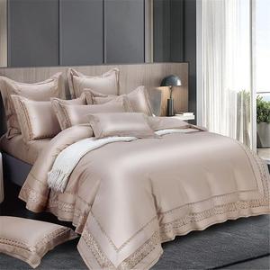 SkiPdr Комплект постельного белья хлопковый серый с алмазной вышивкой ультрамягкий дышащий