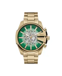 Мужские часы Mega Chief Slim Quartz Chronograph, золотистый корпус из нержавеющей стали, 48 мм Diesel