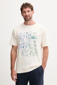 Хлопковая футболка New Balance, бежевый