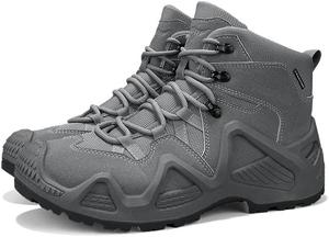 Мужские облегченные походные ботинки Qacksv, комфортные ботинки средней высоты для активного отдыха и повседневной ходьбы с амортизированной поддержкой, серый