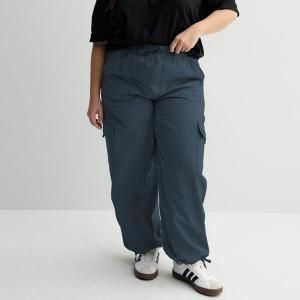 Брюки-карго больших размеров с высокой посадкой, с застежкой-молнией So, цвет navy cove