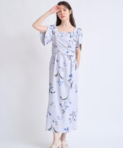 Платье с расписными цветами Noela, цвет Blue