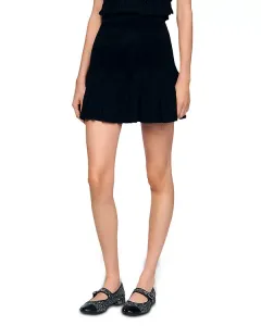 Мини-Юбка из бархата Orea Sandro, черный