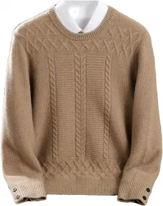 Мужской свитер-пуловер из кашемира с длинным рукавом