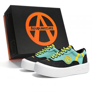 Низкие скейтерские кроссовки Unisex Box Acupuncture, лазурные
