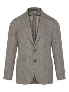 Жакет с узором в елочку Tagliatore, серый