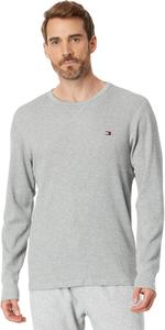 Женская вафельная кофта Tommy Hilfiger с длинным рукавом и круглым вырезом, Grey Heather