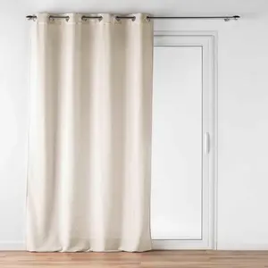 Бежевая штора с люверсами под лен, LUOLINE, 140 х 240 см