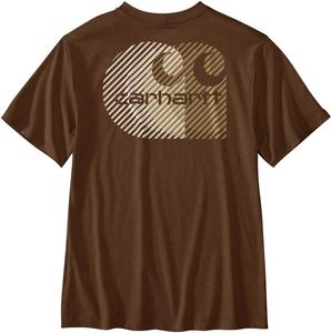 Мужская легкая футболка Carhartt свободного кроя с короткими рукавами и принтом C, Red Duck Heather