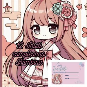 12 originali Inviti per feste di compleanno per bambina in Block notes: Linea gacha (Italian Edition) (Independently published)